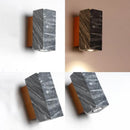 Axyaa Wood Canopy LED Wall Lights - Japan Style Marble Stone Sconce Lighting