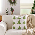 Axyaa Christmas Embroidered Pillow Cover Trees Deer Snowflakes 45x45cm 30x50cm