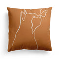 Axyaa Nordic Orange Geometric Flower Print Throw Pillow Cover for Home and Office