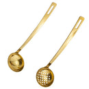 Axya Gold Plated Stainless Steel Soup Ladle for Home and Restaurant