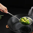 Axyaa Stainless Steel Colander with Long Wooden Handle and Large Mesh Skimmer