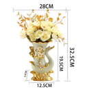 Axyaa Ceramic Gold Swan Vase Set for Home Decor & Dining Table Arrangement