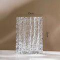Axyaa Relief Texture Glass Vase Creative Hydroponic Flower Pot Decor Desk Decoration