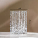 Axyaa Relief Texture Glass Vase Creative Hydroponic Flower Pot Decor Desk Decoration