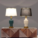 Axyaa Modern Blue Ceramics Table Lamp LED Vintage Simple Creative Bedside Desk Light
