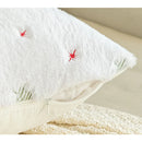 Axyaa Christmas Tree Embroidered Pillow Cover - Plush Snowflake Throw Cushion Cover