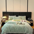 Axyaa High-End Jacquard Milk Fleece Winter 4-Piece Bed Set