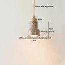 Axyaa Yellow Travertine Wood Pendant Light, LED Hanging Lamp for Dinging Living Room