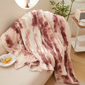 Axyaa Tie-Dye Rabbit Hair Strips Blanket - Multi-Functional & Thick for All Seasons