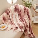 Axyaa Tie-Dye Rabbit Hair Strips Blanket - Multi-Functional & Thick for All Seasons