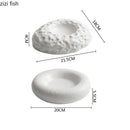 Axyaa Ceramic Dinner Plate Set - Irregular Texture, Thick Soup Plate, Special Tableware
