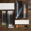 Axyaa Ceramic Sushi Dish: Japanese Style Flat Plate, Rectangular Hotel Tableware