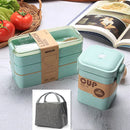 Axyaa 3-Layer Wheat Straw Bento Box | Healthy Material Lunch Container