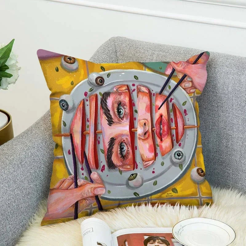 Axyaa 40x40 Jane Koluga Art Pillow Cover for Home Decor and Car Sofa Fall Theme