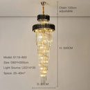 Axyaa Modern Crystal Chandelier for Villa Living Room Staircase Lighting