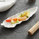 Axya Ceramic Buddha Hand Leaf Sushi Plate Set for Molecular Cuisine