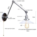 Axyaa Industrial Loft Swing Arm LED Wall Sconce with Pull Chain Switch