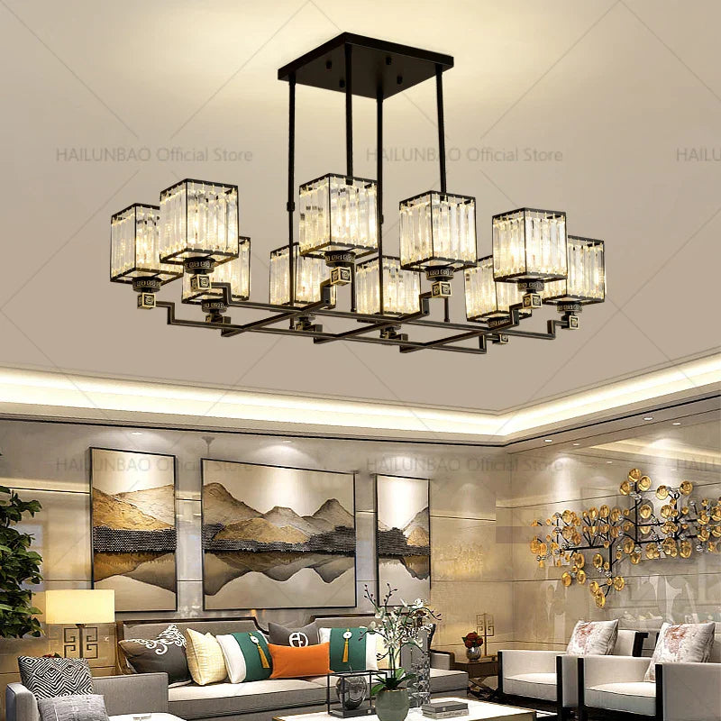 Axyaa Crystal Chandelier: Modern Elegance for Home, Restaurant, and Bedroom