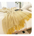 Axyaa Plaid Tassels Bed Runner for Bedroom & Hotel End Decor