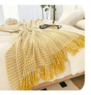 Axyaa Plaid Tassels Bed Runner for Bedroom & Hotel End Decor