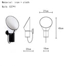 Axyaa White Cloth Lampshade Wall Light for Bedroom | Art Deco Sconce