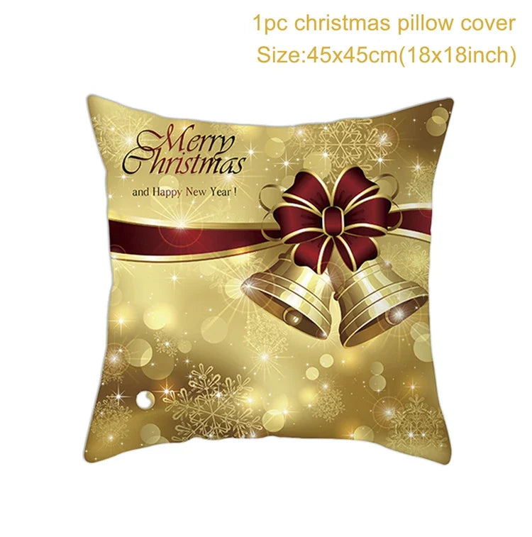Axyaa Christmas Cushion Cover 2022: Merry Decorations, Navidad, Noel, Xmas Gifts, Happy New Year 2023