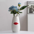 Axyaa Red Lips Ceramic Vase for Minimalist Floral Arrangements