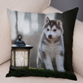 Axyaa Siberian Husky Pet Sofa Cushion Cover - Cute Dog Print Pillowcase