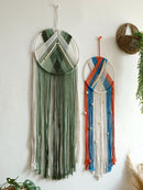 Axyaa Macrame Wall Hanging Tapestry with Fringe and Beads - Bohemian Decor
