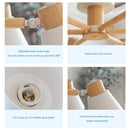 Axyaa Nordic Macaron Wooden Ceiling Light with E27 Bulbs, 3/6 Heads for Interior Lighting