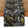 Axyaa Metallic Texture Floral Branches Table Runner for Dining & Dresser Decor