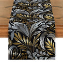 Axyaa Metallic Texture Floral Branches Table Runner for Dining & Dresser Decor