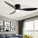 Axyaa Modern Ceiling Fan with Remote Control LED 20W 42/52 Inch White/Black/Wood Chandelier Fan