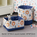 Axyaa Canvas Laundry Basket: Foldable High-capacity Waterproof Storage for Kids - Animal Design