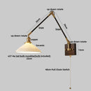 Axyaa Walnut Wood Ceramic LED Wall Sconce Rotatable Stair Light Fixtures