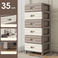 Axyaa 6 Tier Drawer Storage Cart, Gray/Brown, Mobile Organizer with Wheels.