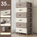 Axyaa 6 Tier Drawer Storage Cart, Gray/Brown, Mobile Organizer with Wheels.