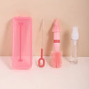 Axyaa Silicone Bottle Cleaning Set with Nipple Brush, Drip Rack & Travel Case