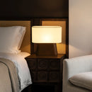 Axyaa Chinese Style Ash Wood Table Lamps LED Ambient Lighting for Home Decor