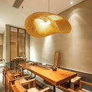 Axyaa Bamboo Wave Chandelier: Hand-woven Nordic Design Pendant Light