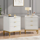 Axyaa Modern 3-Drawer Nightstand, Set of 2 End Tables, 65.5 cm Tall