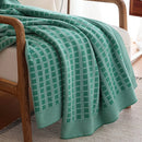 Nordic Knitted Summer Air Conditioner Cover Blanket Axyaa Plaid Pattern Casual Blanket