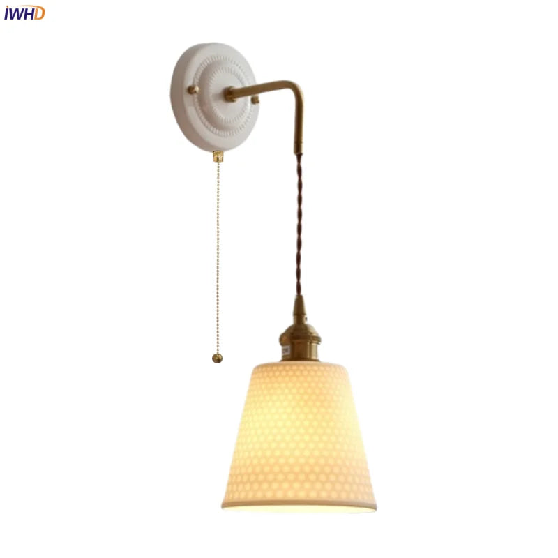 Axyaa Ceramic LED Wall Sconce: Polka Dot Interior Lamp for Bedroom, Bathroom, Loft