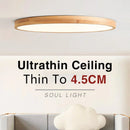 Axyaa Modern Round LED Ceiling Light for Home Indoor Wooden Decor Lighting