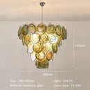 Axyaa Circular Glass Chandelier for Hotel Villa, Living Room, Dining Room, Bedroom