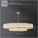 Axyaa Golden Crystal LED Chandelier Luxe Round Pendant Light for Home