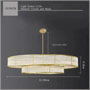Axyaa Golden Crystal LED Chandelier: Luxurious Round Pendant Light for Dinning & Living Room
