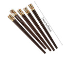 Axyaa Natural Wood Persimmon Chopsticks Set - Family Dining Non-slip Pair