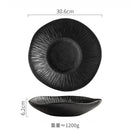 Axyaa Matte Striped Ceramic Deep Plate Set - Creative Tableware for Restaurants