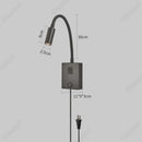 Axyaa Adjustable Angle Wall Light with USB Charging Port - Bedroom & Corridor Decor